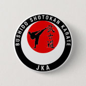 Bushido Logo Brand Ronde Button 5,7 Cm (Voorkant)