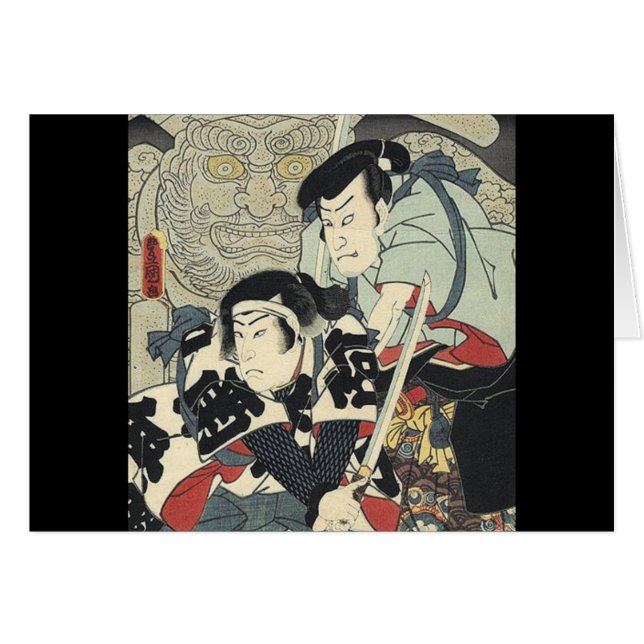 bushido ninja japanse ukiyo-e samurai krijger (Voorkant Horizontaal)