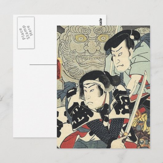 bushido ninja japanse ukiyo-e samurai krijger briefkaart (Voorkant / Achterkant)