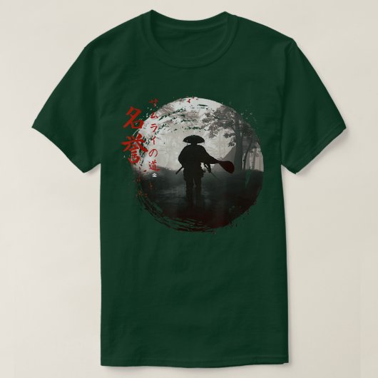 Bushido Oni Warrior esthetische Japanse Ghost Samu T-shirt (Design voorkant)