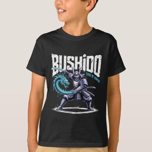 Bushido Samurai Draken Zwaard Grafisch T-shirt (Voorkant)