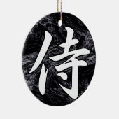 BUSHIDO SAMURAI KANJI white Keramisch Ornament (Rechts)