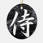 BUSHIDO SAMURAI KANJI white Keramisch Ornament (Links)