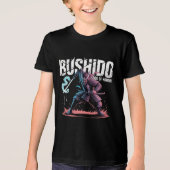 Bushido Samurai Warrior Anime Vector Logo Tri-Blend Shirt (Voorkant)