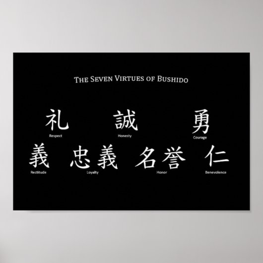 Bushido Seven Virtues Poster (Voorkant)