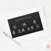 Bushido Seven Virtues Rechthoekige Sticker (Envelop)