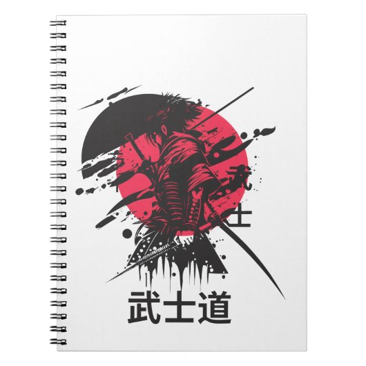 Bushido Spirit: Samurai Warrior Aesthetic Notebook Notitieboek (Voorkant)