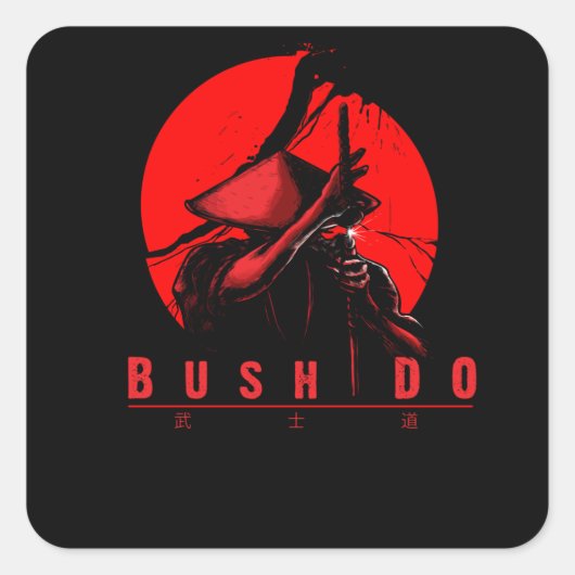 Bushido Vierkante Sticker (Voorkant)