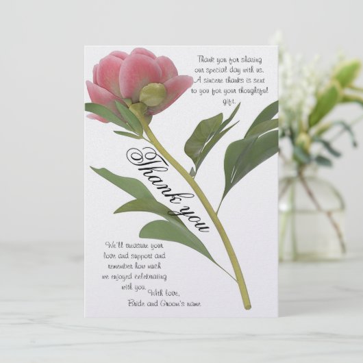 Bushing Bride Weddenschap Hartelijk dank Bedankkaart (Staand voorkant)