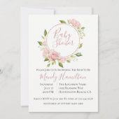 Bushing Floral Wreator Baby shower Invitation Kaart (Voorkant)
