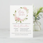 Bushing Floral Wreator Baby shower Invitation Kaart (Staand voorkant)