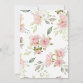 Bushing Floral Wreator Baby shower Invitation Kaart (Achterkant)