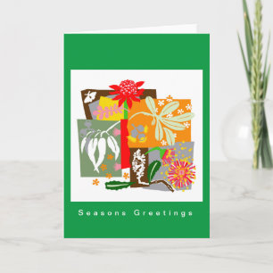 BUSHLAND FLORA - Struik bloemen Australian Xmas ka Feestdagen Kaart