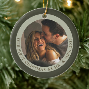 Bushlight Eerste kerst als Mr & Mrs Heirloom Keramisch Ornament
