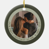 Bushlight | Eerste kerst als Mr & Mrs Heirloom Keramisch Ornament (Achterkant)