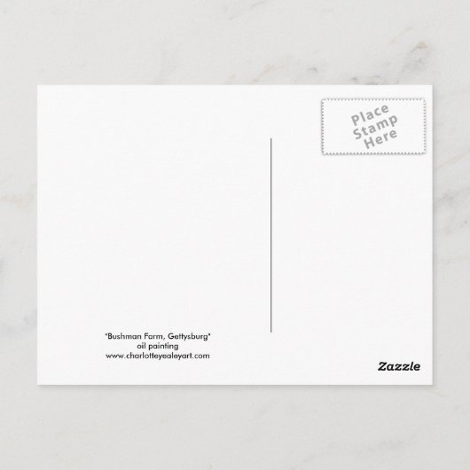 Bushman Boerderij Gettysburg Origineel KunstBriefk Briefkaart (Achterkant)