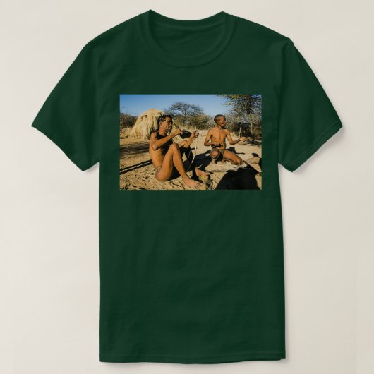 Bushman Kalahari Desert Namibië T-shirt (Design voorkant)