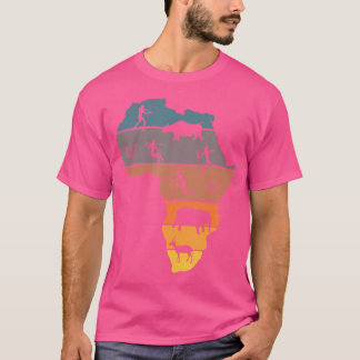 Bushman Khoi San Hunt Afrikaanse kunst Djembe Drum T-shirt