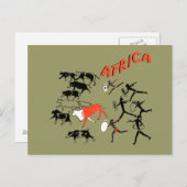 Bushmen grot het schilderen kunstwerk t - shirts e briefkaart (Voorkant / Achterkant)