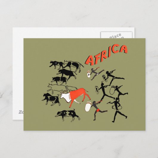 Bushmen grot het schilderen kunstwerk t - shirts e briefkaart (Voorkant / Achterkant)