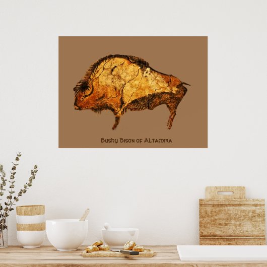 Bushy Bison of Altamira Poster (Keuken)