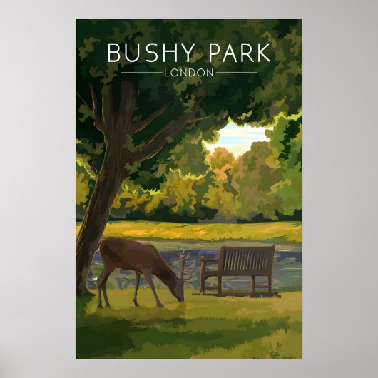 Bushy Park Londen Reisposter Poster (Voorkant)