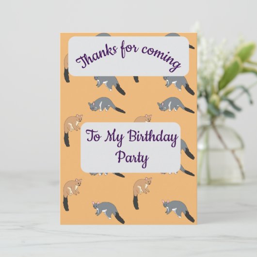 Bushy Tail Possums Bedankkaart Kaart (Staand voorkant)