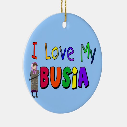 Busia "I Love My Busia" kerstversiering Keramisch Ornament (Rechts)