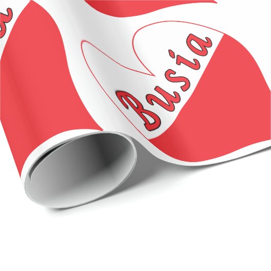 Busia Poland Heart Cadeaupapier (Rol Hoek)