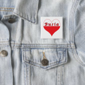 Busia Poland Heart Vierkante Button 5,1 Cm (In situ)
