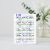 Business 20245 Kalender Modern Blauw Script Eenvou Feestdagenkaart (Staand voorkant)