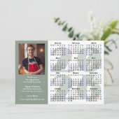 Business 2025 Kalender Minimalist Sage Green Feestdagenkaart (Staand voorkant)