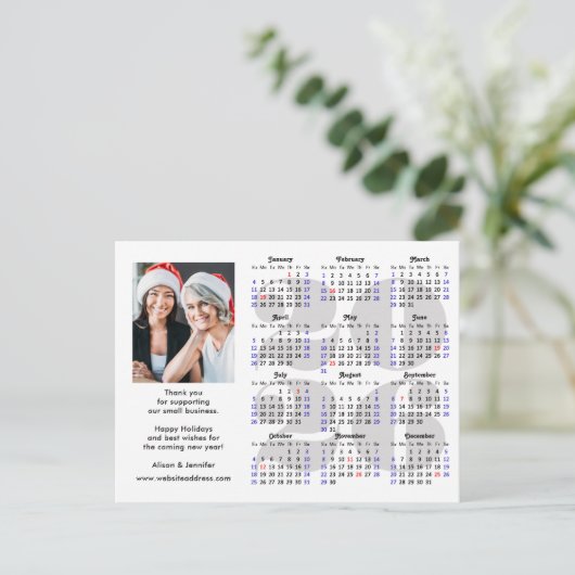 Business 2025 Kalender Minimalistische Zilveren Gl Feestdagenkaart (Staand voorkant)