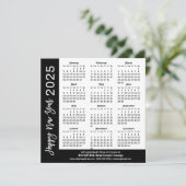 Business 2025 Kalender Modern Scrip Zwart Eenvoudi Feestdagenkaart (Staand voorkant)