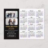 Business 2025 Kalender Modern Zwart Goud Glitter Feestdagenkaart (Voorkant)