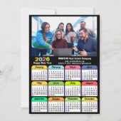 Business 2025 Kalender Modern Zwart Goud Kleurrijk Feestdagenkaart (Voorkant)