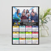 Business 2025 Kalender Modern Zwart Goud Kleurrijk Feestdagenkaart (Staand voorkant)