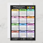 Business 2025 Kalender Modern Zwart Goud Kleurrijk Feestdagenkaart (Voorkant)