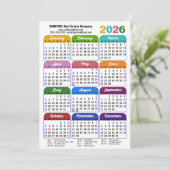 Business 2025 Kalender Modern Zwart Goud Kleurrijk Feestdagenkaart (Staand voorkant)