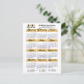 Business 2025 Kalender Modern Zwart Script Eenvoud Feestdagenkaart (Staand voorkant)