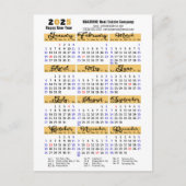 Business 2025 Kalender Modern Zwart Script Eenvoud Feestdagenkaart (Voorkant)
