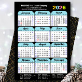 Business 2025 Kalender Zwart Blauw Minimalist Feestdagenkaart