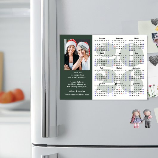 Business 2026 Kalender Sage Groene Foto Magnetisch
