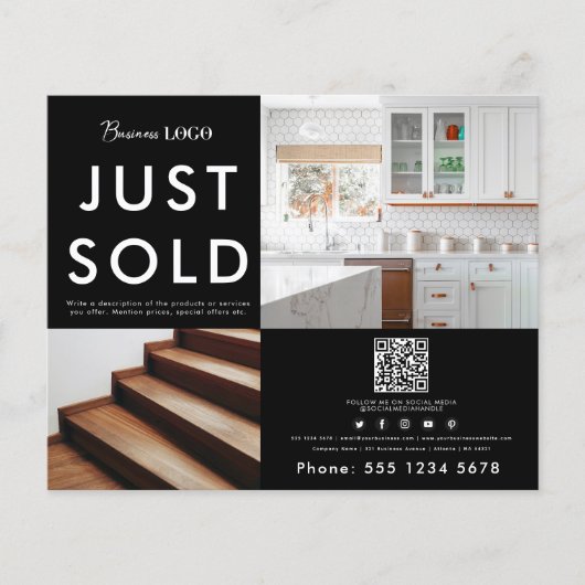 Business 2 Promotie Foto QR Code Business Logo Flyer (Voorkant)