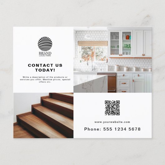 Business 2 Promotie Foto QR Code Business Logo Flyer (Voorkant)