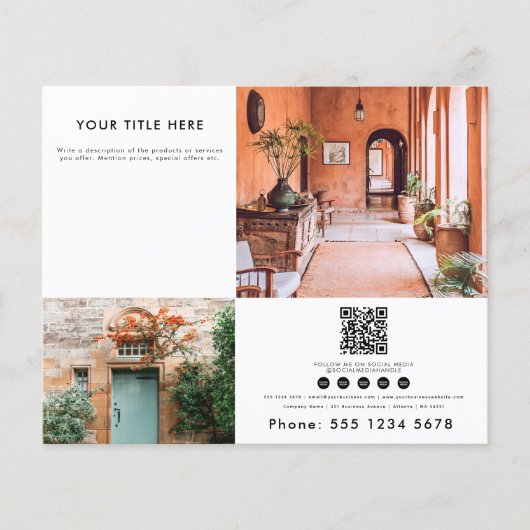 Business 2 Promotie Foto QR Code Social Media Flyer (Voorkant)