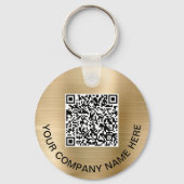 Business 2 QR Codes Promotional Gold Sleutelhanger (Voorkant)