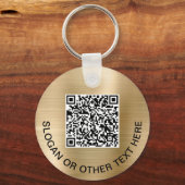Business 2 QR Codes Promotional Gold Sleutelhanger (Achterkant)