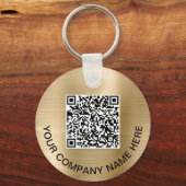 Business 2 QR Codes Promotional Gold Sleutelhanger (Voorkant)