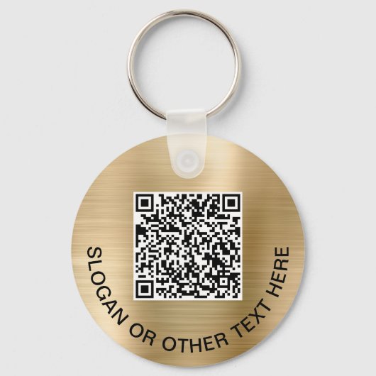 Business 2 QR Codes Promotional Gold Sleutelhanger (Achterkant)